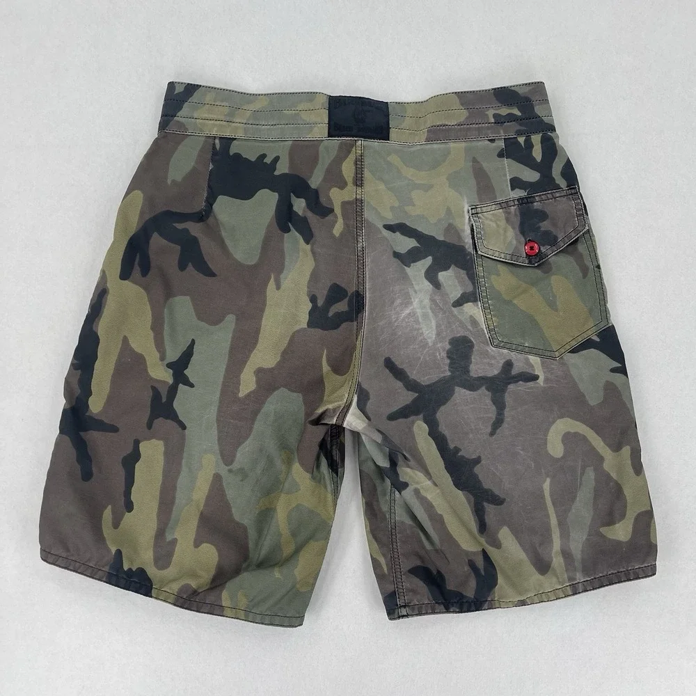 Birdwell Beach Britches Board Shorts Mens 34 Camo Texas Nylon Surf Swim Trunks